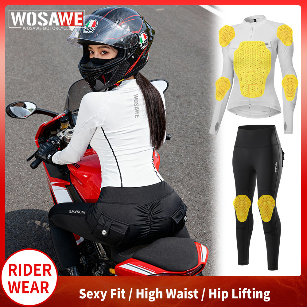 Motorcycle Gear Full Set - WOSAWE 여성용 오토바이 자켓 및 바지