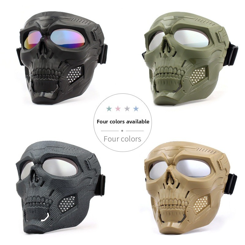 Motorcycle Gear Full Set - 스컬 오토바이 풀페이스 마스크 방풍 보호