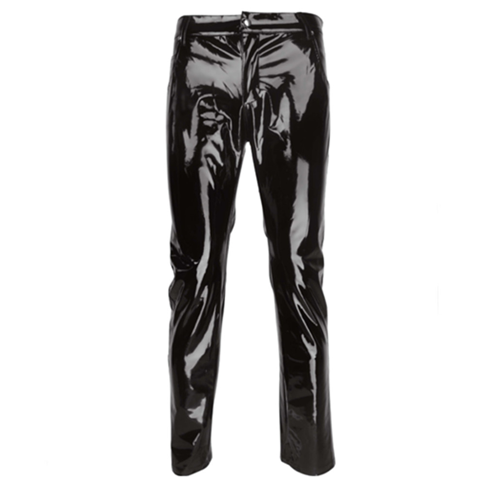 반짝 이는 PVC 라텍스 바지 남자 오토바이 블랙 망  - Motorcycle Gear For Men 리뷰 및 가격