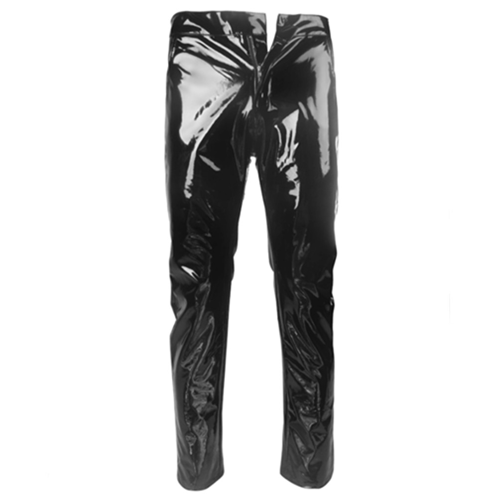반짝 이는 PVC 라텍스 바지 남자 오토바이 블랙 망  - Motorcycle Gear For Men 리뷰 및 가격