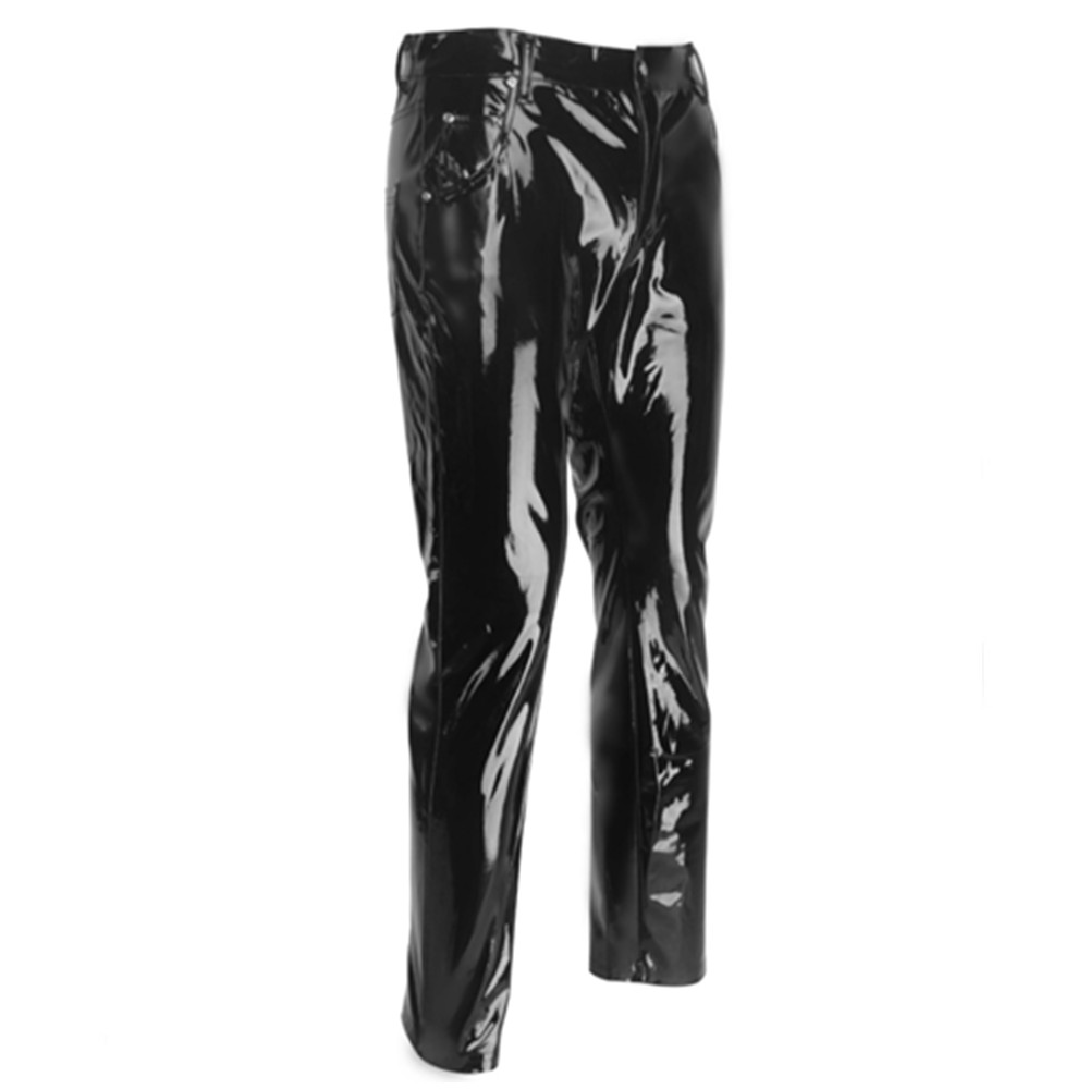 반짝 이는 PVC 라텍스 바지 남자 오토바이 블랙 망  - Motorcycle Gear For Men 리뷰 및 가격